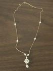 Vintage Solid 14k Gold Pearl Cluster Lavelier 16 Inch Necklace 2 6 Grams