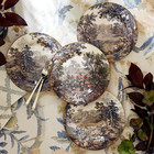 Pottery Barn Kravet Folly Scenic Stoneware Salad Plates - Mixed Set Of 4