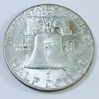 1961 D Franklin Half Dollar 90  Silver Au About Uncirculated Details   8008