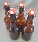 Vintage Grolsch Amber Beer Bottles Lot Of 4 Porcelain Swing Tops Holland Empty
