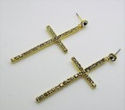 C296 Cross Design Gold Clear Color Wedding Party Fashion Drop Post Earring