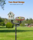90  Upgrade Bird House Pole With 2 Holders For Outdoor Bird Feeder Bath Heavy Du