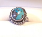 Vintage Native American Sterling Silver Turquoise Ring Size 4 75