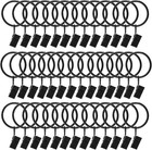 40 Pack Metal Curtain Rings With Clips  Drapery Clips With Rings  Curtain Han   