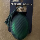 Glass Miniature Perfume Bottle Green Tassels Top