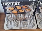 Vintage 2x Revere Ware Stainless Steel 6 Cup Muffin Cupcake Pan 2516 Rare