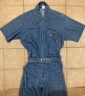 Vintage 1970s Wrangler Denim Short Sleeved Coverall Jumpsuit Size 38 Small