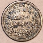 1858-o Seated Liberty Half Dime Almost Uncirculated Au Coin  13280