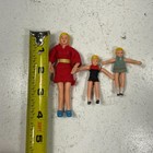 Vintage 1960-70   s Rubber Miniature Dollhouse Bendable Dolls W  Clothes Lot Of 3