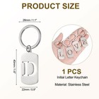 Initial Letter Key Chain  A-z Keychain Pendant Key Ring  Silver  letter D 