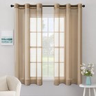 Solid Color Sheer Curtains 63 Inches Long 2 Panels Set - Elegant Lightweight    
