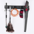 Hyper Stack 32-inch Wall Storage System  6-piece Set With Hooks And Bin  Black