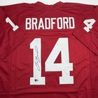 Autographed signed Sam Bradford Oklahoma Red College Jersey Beckett Bas Coa
