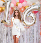 Sweet 16 Sash For Girls 16th Birthday Sash White With Gold Foil Lettering 