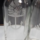 5 Etched Clear Glass Apothecary Bottles Nautical Ocean Beach 6 5  Cork Stopper