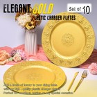 10 Pcs Gold Charger Plates 13 Inch Round Matte Decorative Wedding Dinner