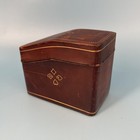 Vintage Italian Calf Leather Playing Card Case Holder Box Italy Antique