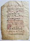 16th Cent  Antiphonal Music Chart Vellum Manuscript Antique Liturgical Text 