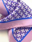 New 14  Satin 100  Silk Pocket Square  Pinkish Lavender Print-l