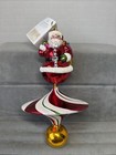 Christopher Radko Vintage Rare Peppermint Swirl Santa Ornament Htf  read Desc 
