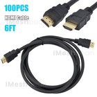 100 Count 6ft 2 0 Hdmi Cables High Speed 6ft 2160p Black Hdmi Cable 4k Ps3