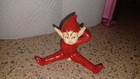 Very Rare Red Mcm Vintage Original Pixie Elves Japan Ceramic Christmas 4  Tall 