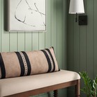Oversized Lumbar Woven Stripe Pillow Neutral black - Threshold