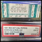 1991 Nirvana Pearl Jam Red Hot Chili Peppers Concert Ticket Cobain Psa 10 Pop 1 