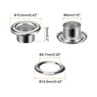 200 Set Round Grommets 6mm Hole Metal Eyelets With Washers Silver