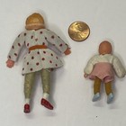 Dollhouse Miniature Vintage Caco Baby Girl   Big Sister Dolls 1 16   1 12 Scale