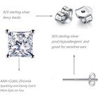 Rosejeopal Square Stud Earrings  Silver 3 4 5 6mm