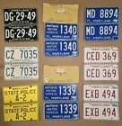 United States Us License Plate Single   Pair Maryland Md 1914-1992