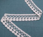 French Antique Bobbin Lace Trim Cotton Dentelle De Puy En Velay Ribbon Vintage