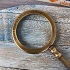 5 5  Brass Magnifying Glass - Antique Finish Hand Held Magnifier - Vintage Style