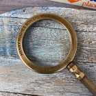 5 5  Brass Magnifying Glass  Antique Finish Hand Held Magnifier  Vintage Style