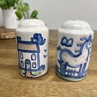 Ma Hadley Salt   Pepper Shakers  Stoneware Art Pottery Signed 