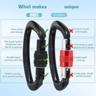 4pcs 25kn Aluminum Locking Carabiner Clips Rock Climbing Spring Snap Hook