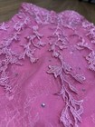 Pink Strapless Sweetheart Corset Mini Dress Lace-up Floral Beaded  Size 6