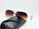 Ray-ban Rb3449 Iconic Aviator 59mm Rimless Unisex Sunglasses - Brown Gradient