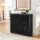 Mid Century Modern Fluted Hollowed Out Sideboard Cabinet With 2 Outlet Holes 