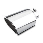 Exhaust Tip 4  Inlet 7  Outlet 15  Long bolt On  4 x7 x15  Silver Polished