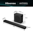 Hisense Ax3120q 3 1 2ch Sound Bar With Wireless Subwoofer Bluetooth For Roku Tv
