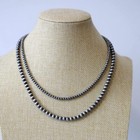 Navajo Necklace Sterling Pearl Pearls Silver Layered Western Bead Turquoise