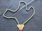 Rare Native American Hand Engraved Gorget On Trade Bead Necklace   Pe-0523 07459