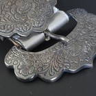 Silver Wide Belt Studded Leather Suede Western Bohemian Ornate