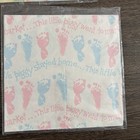 Lot Of 2 Vintage Baby Gift Wrap Sheets Bears Footprints Artfaire Baby Shower