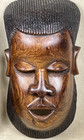 Vintage Hand Carved African Wood Mask Pair Male Female Baule Tribal Wall Decor