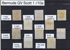 Bermuda Qv Selection Scott 1  10a Mint And Hinged Scott Value   2300  