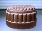 Antique Copper Mold By Benham   Froud  globe   Cross Mark  106