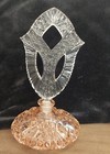 Antique Bohemian Czech Art Deco Crystal Pink Clear Cut Glass Perfume Bottle 9   